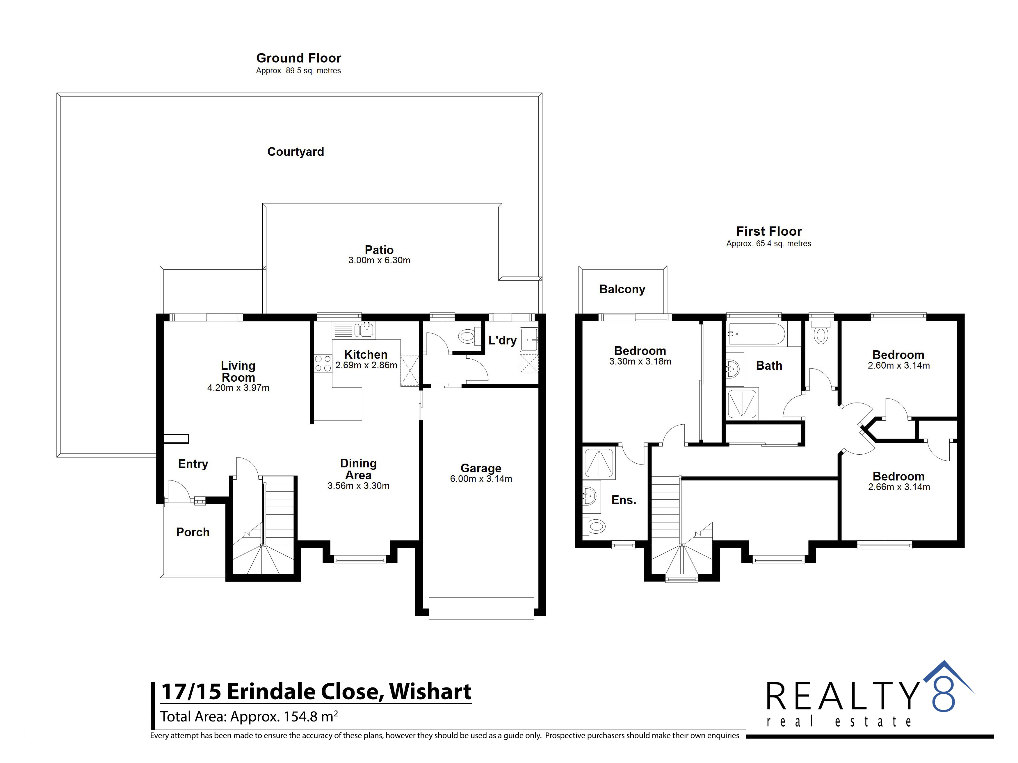 Floor plan for Superb multi level townhouse - Mansfield State High Catchment