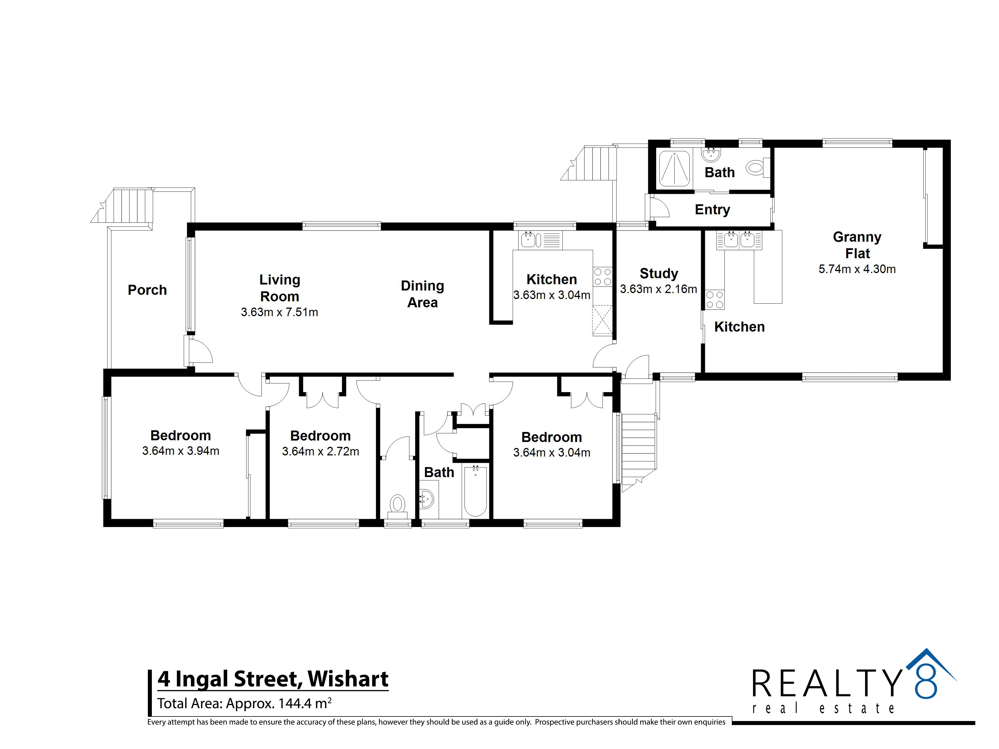 Floor plan for 3 Bedroom Highset in Mansfield State High and Wishart SS Catchment